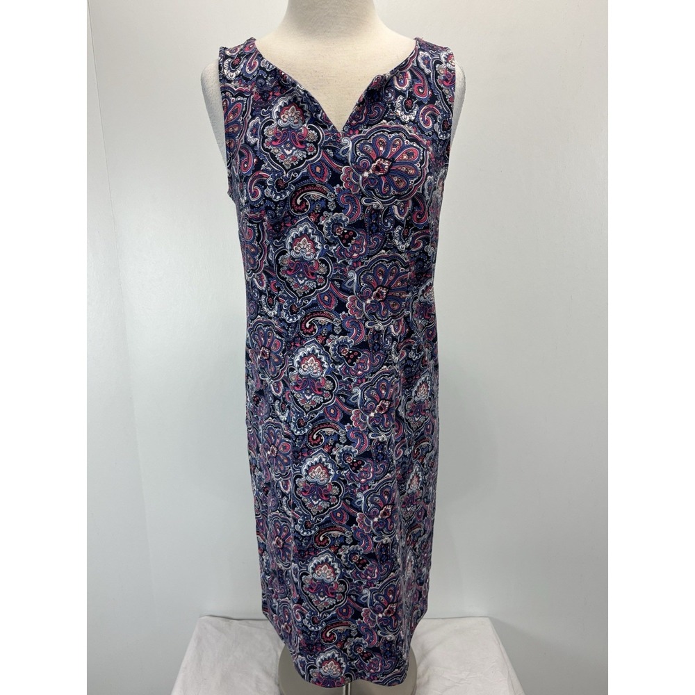 Talbots Paisley Shift Dress S Medium Women's Sleeveless Stretch Everyday